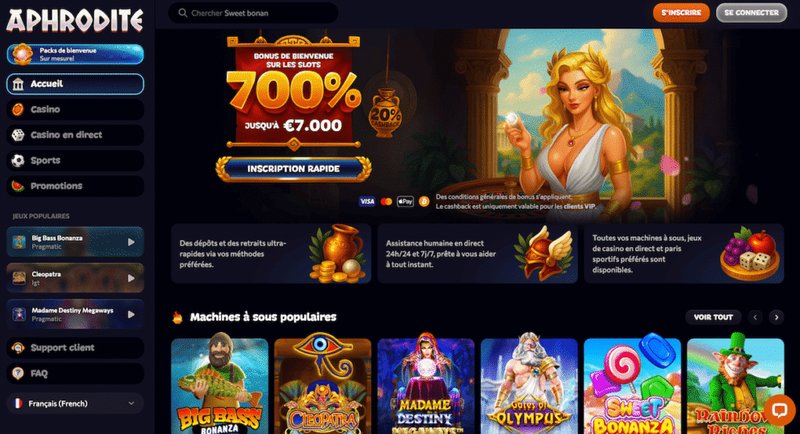 Découvrez les Slots Mythiques de l'Aphrodite Casino en France.